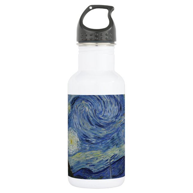 Starry Night von Vincent Van Gogh Trinkflasche (Vorderseite)