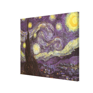 Starry Night von Vincent van Gogh, Vintage Kunst Leinwanddruck
