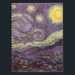 Starry Night von Vincent van Gogh, Vintage Kunst Notizblock<br><div class="desc">Die Starry Night (1889) von Vincent van Gogh ist ein Vintager Post-Impressionismus der Kunstlandschaft Landschaftsmalerei. Der Blick auf eine Stadt in einem Tal bei Nacht mit den Wolken, den Sternen und einem schönen goldgelben Halbmond. Es wurde im Laufe des Tages aus der Erinnerung gemalt und ist van Goghs bekanntestes Gemälde....</div>