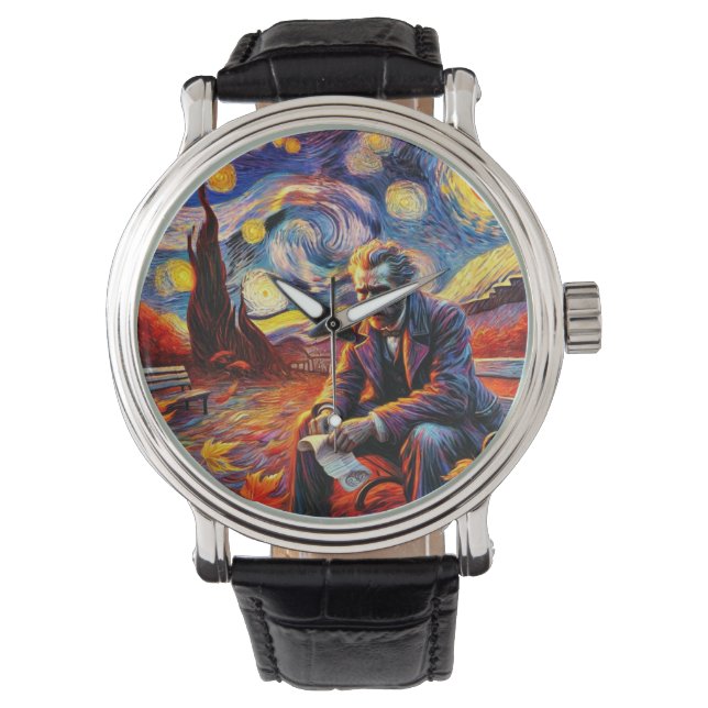 Starry Night Watch - Columbus Day Edition Armbanduhr (Vorderseite)