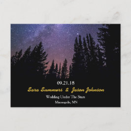Starry Night Wedding Horizontal Save the Date Ankündigungspostkarte