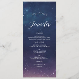 Starry Night Wedding Menu mit Gast Name Menükarte