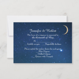 Starry Night Wedding Response Card RSVP Karte