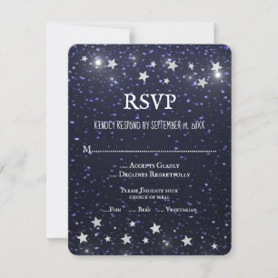 Starry Night Wedding RSVP Card Karte