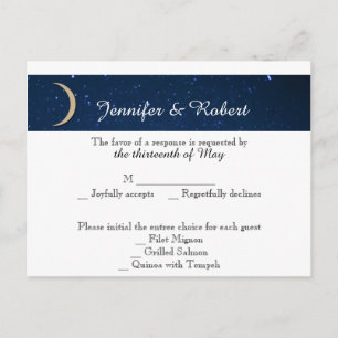 Starry Night Wedding RSVP Postcard Einladungspostkarte