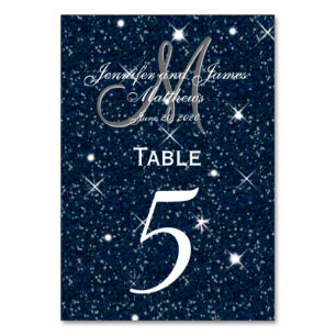 Starry Night Wedding Tischnummer Card