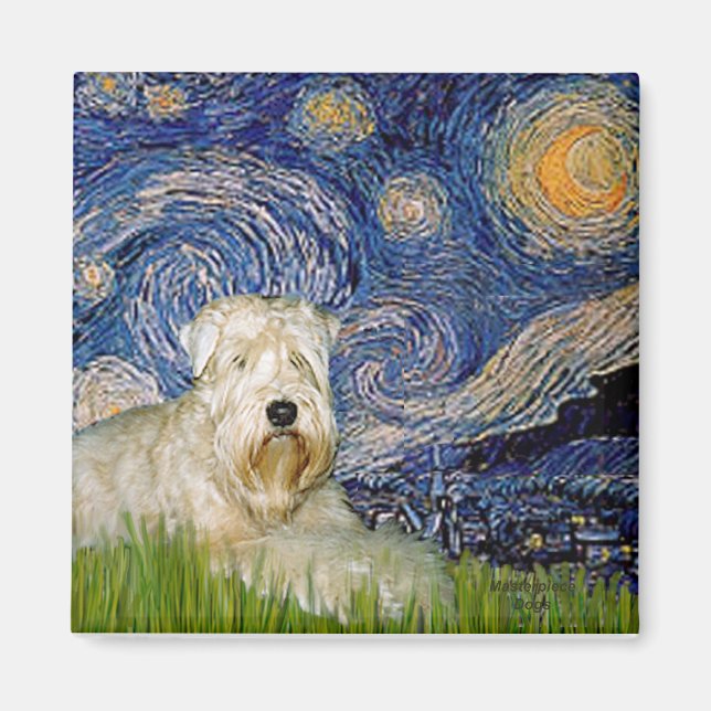 Starry Night - Wheaten Terrier 1 Magnet (Vorne)