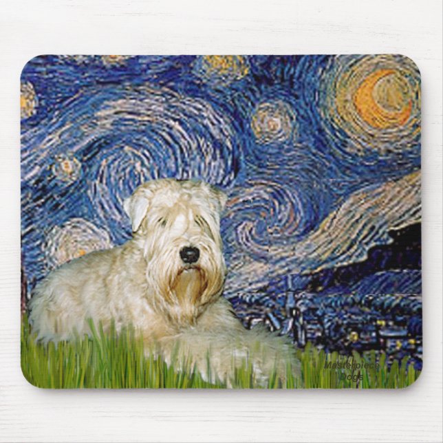 Starry Night - Wheaten Terrier 1 Mousepad (Vorne)