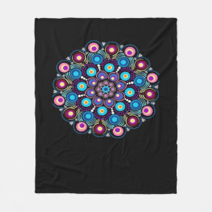 Starry Night Whimsigoth Dot Mandala Fleecedecke