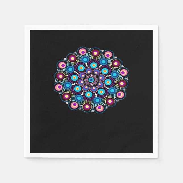 Starry Night Whimsigoth Dot Mandala Serviette (Vorderseite)