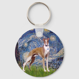 Starry Night - Whippet (Stand) Schlüsselanhänger