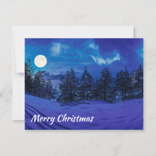 Starry night with full moon in forest karte