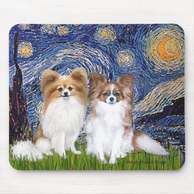 Starry Night - Zwei Papillen Mousepad (Vorne)