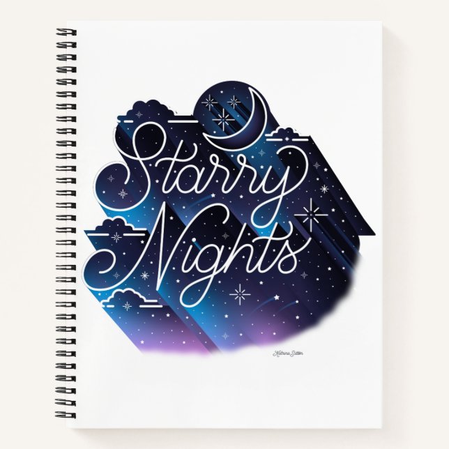 Starry Nights Sketchbook / Leere / 8.5x11 Notizbuch (Vorderseite)