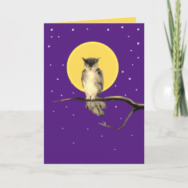 Starry Owl Herbstkarte (Leere) in Lila und Gold Karte