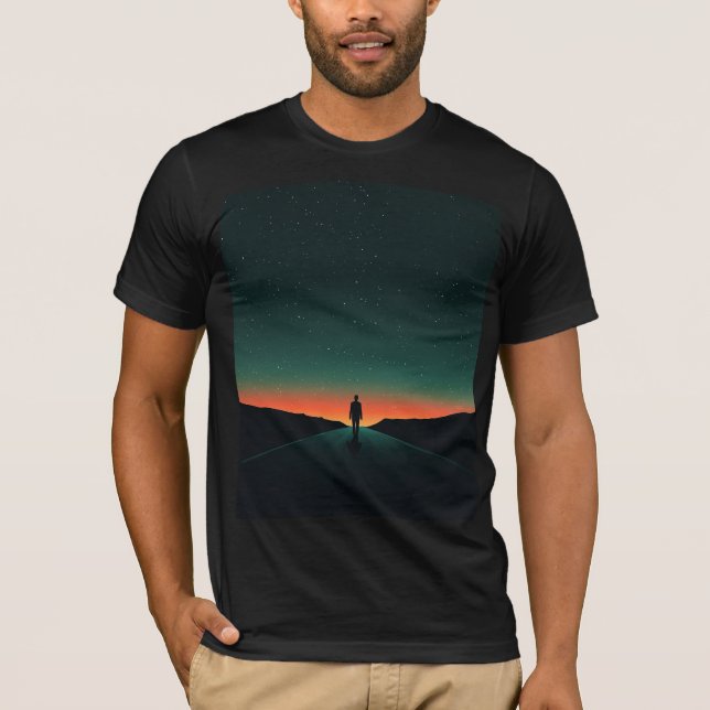 Starry Path — Cosmic Silhouette Graphic Tee (Vorderseite)
