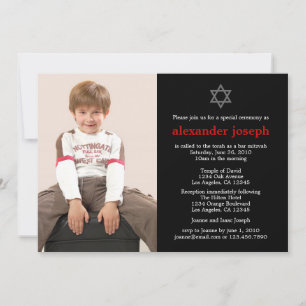 Starry Photo Bar Mitzvah Invitation