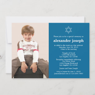 Starry Photo Bar Mitzvah Invitation