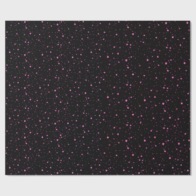 Starry Pink Night Geschenkpapier (Flach)
