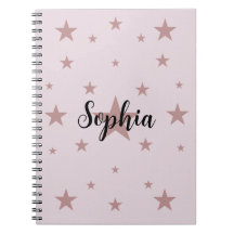 Starry Pink: Personalisiertes SpiralNotebook