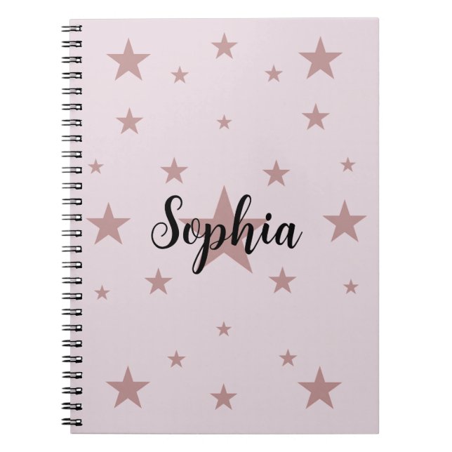 Starry Pink: Personalisiertes SpiralNotebook Notizblock (Vorderseite)