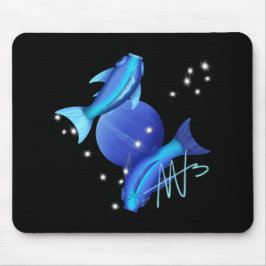 Starry Pisces Neptune Zodiac Mousepad