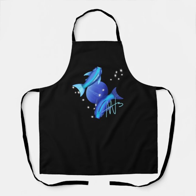 Starry Pisces Neptune Zodiac Schürze (Vorderseite)