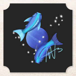 Starry Pisces Neptune Zodiac Untersetzer