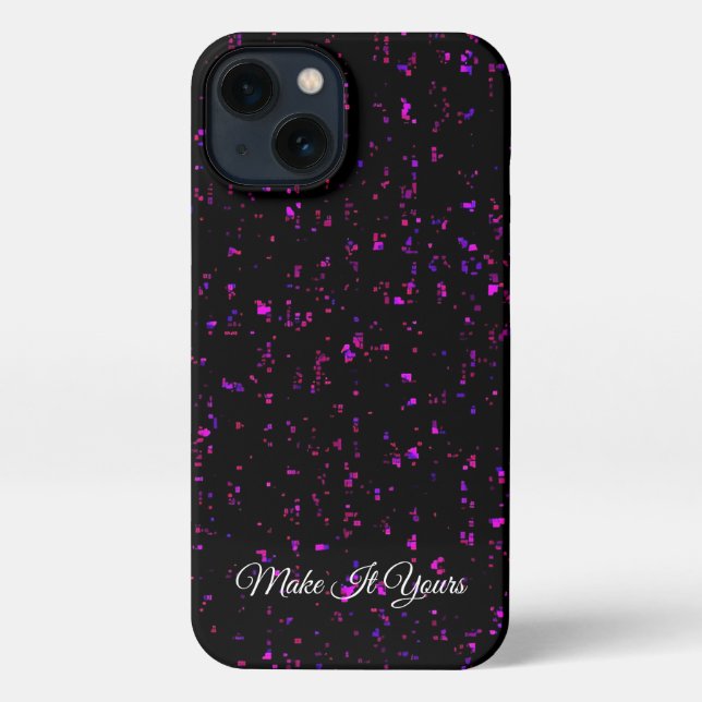 Starry Pixel Phone Case - Individuelle Name Editio iPhone Hülle (Rückseite)