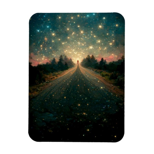 Starry Road Fantasy Landscape Sci-Fi Magnet (Vertikal)
