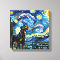 Starry Rottweiler Dog Portrait - Portrait für Haus