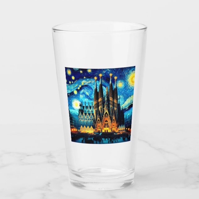 Starry Sagrada Familia Barcelona Glas (Vorderseite)