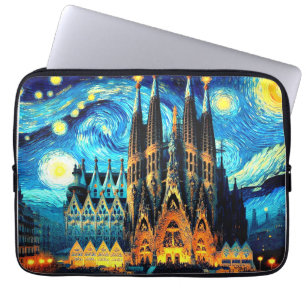 Starry Sagrada Familia Barcelona Laptopschutzhülle