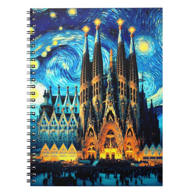 Starry Sagrada Familia Barcelona Notizblock (Vorderseite)
