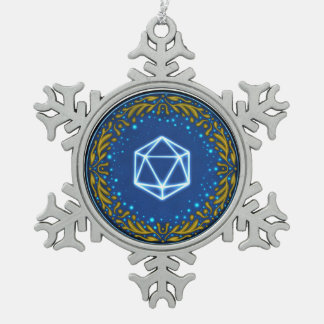 Starry Skies D20 Schneeflocken Zinn-Ornament