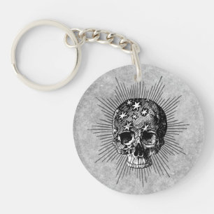 Starry Skull {{ mit personalisiertem Text}} Schlüsselanhänger