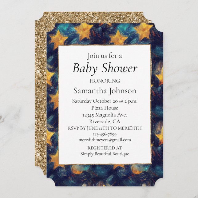 Starry Sky Einladung (Vorne/Hinten)