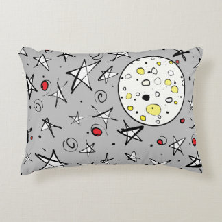"Starry Sky" Grau mit Mondakzent Pillow Dekokissen