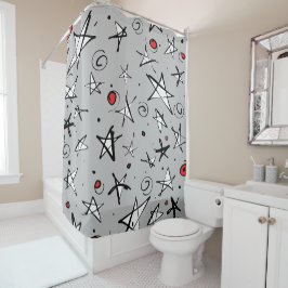 "Starry Sky" Gray Fun Graphic Shower Vorhang