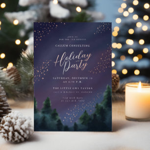 Starry Sky Rose Goldene Foil Feiertag Einladung