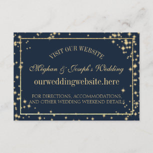 Starry Sky Sparkle Wedding Information Cards Begleitkarte