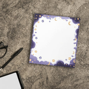 Starry Sky und Crescent Moon Notizblock