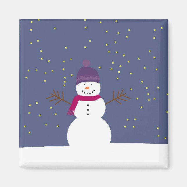 Starry Snowman Magnet (Vorne)