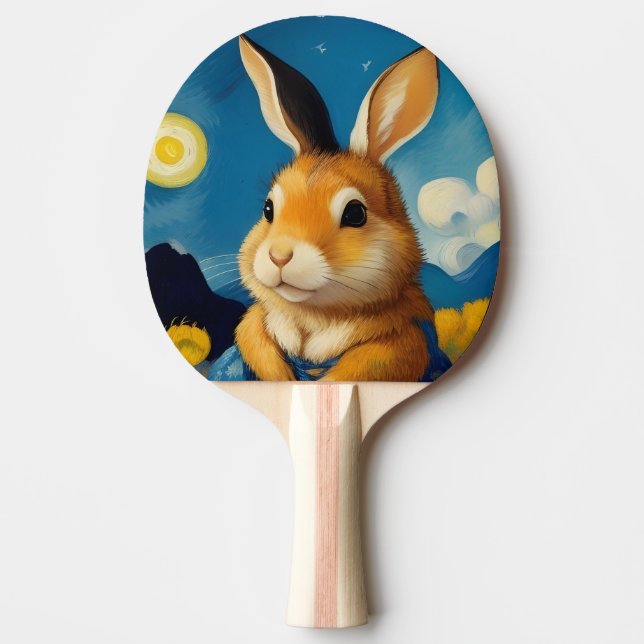 Starry Spring Bunny Ping Pong Paddle Tischtennis Schläger (Vorderseite)