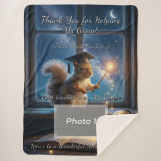 Starry Squirrel Teacher Appreciation Blanket Sherpadecke