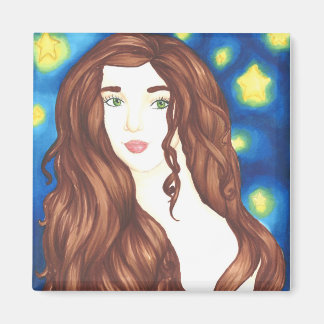 Starry Starry Girl - 2 Zoll Square Magnet