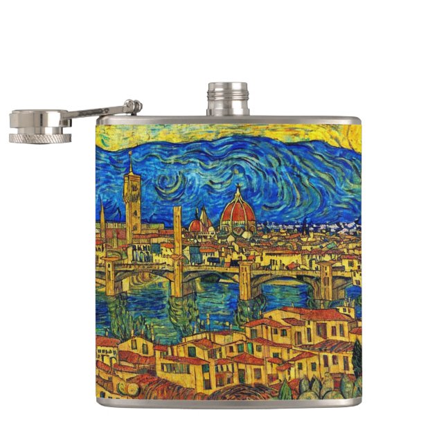Starry Starry Night Florence Italien Flachmann (Geöffnet)