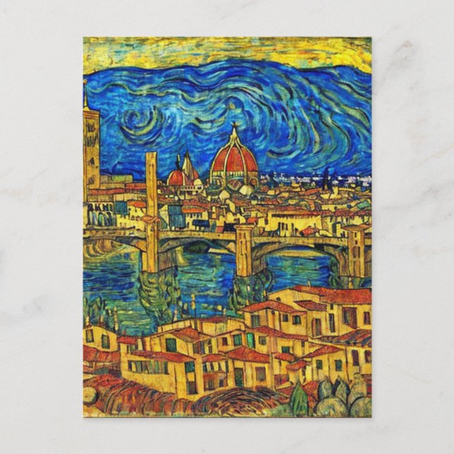 Starry Starry Night Florence Italien Postkarte (Vorderseite)