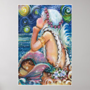 Starry, Starry Night Mermaid Poster