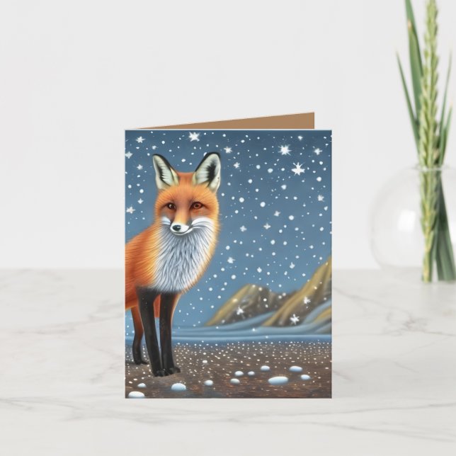 Starry Starry Night Storybook Fox Karte (Vorderseite)